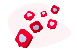 icônes de coeurs illustrant les likes